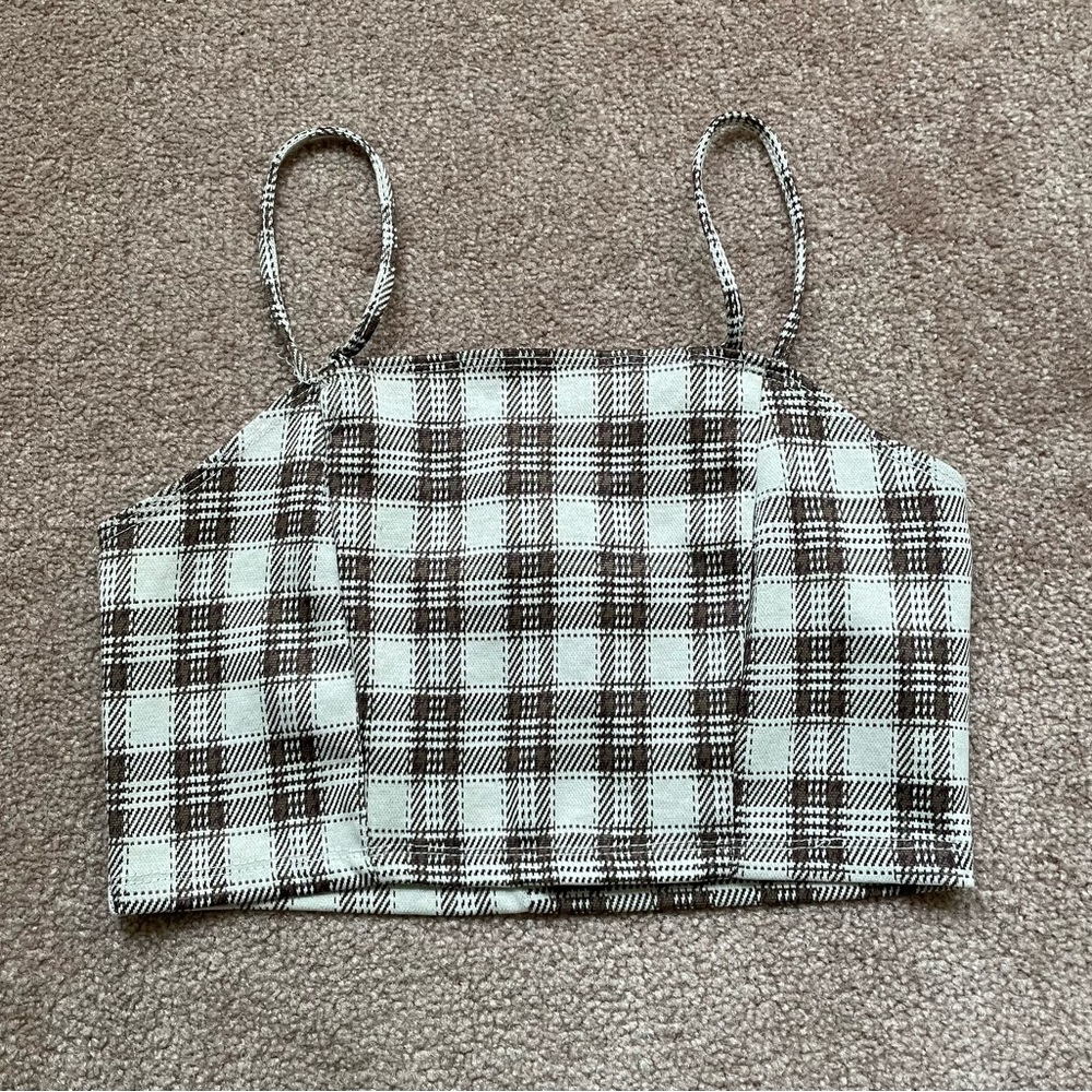 Aeropostale Plaid Cropped Top - WOMENS